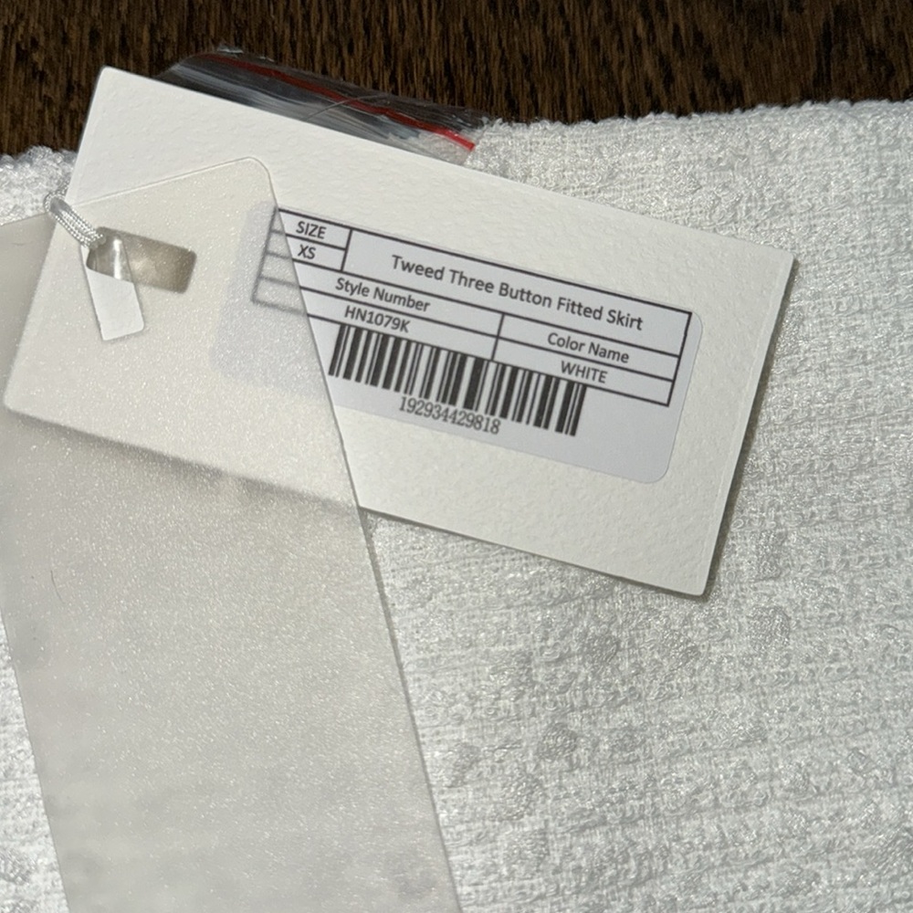 Endless Rose White Tweed Gold Button Mini Skirt - Picture 5 of 8